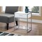 Monarch Specialties Accent Table - 22"H / White/ Silver Metal/ Tempered Glass I 3503 - alternate 1